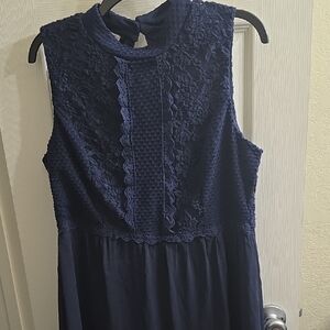 Bailey Blue Navy Lace Midi Dress Size XL